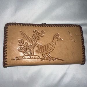 Leather Handmade Clutch Wallet, 2 billfold pockets